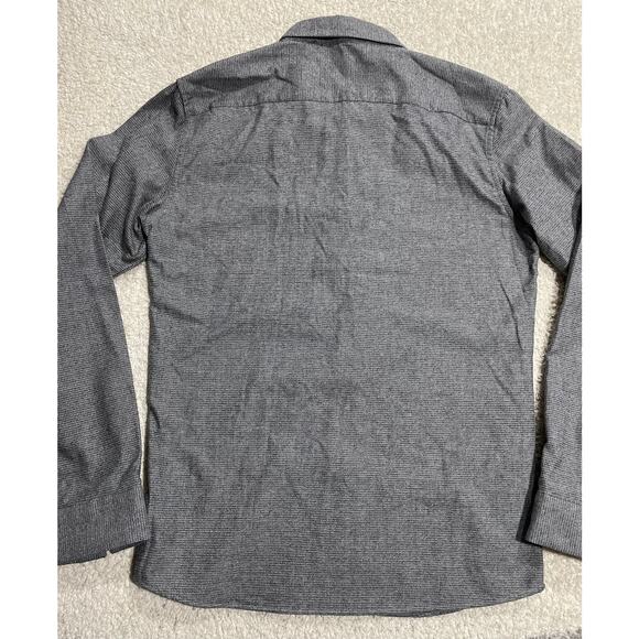 01.Algo Men's Size Medium Slim Fit Button Up Long Sleeve Shirt Grey - Picture 2 of 12